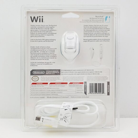 Wii Nunchuk Nintendo Authentic White Remote Accessory RVL-A-FW-USZ Sealed - Picture 3 of 7